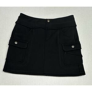 EUC Athleta Snowslide Black Fleece Cargo Skirt Women's Size XS Warm Comfort